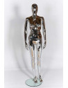 Chrome Female Ghost Sport Mannequin with Egg Head for Clothing Display