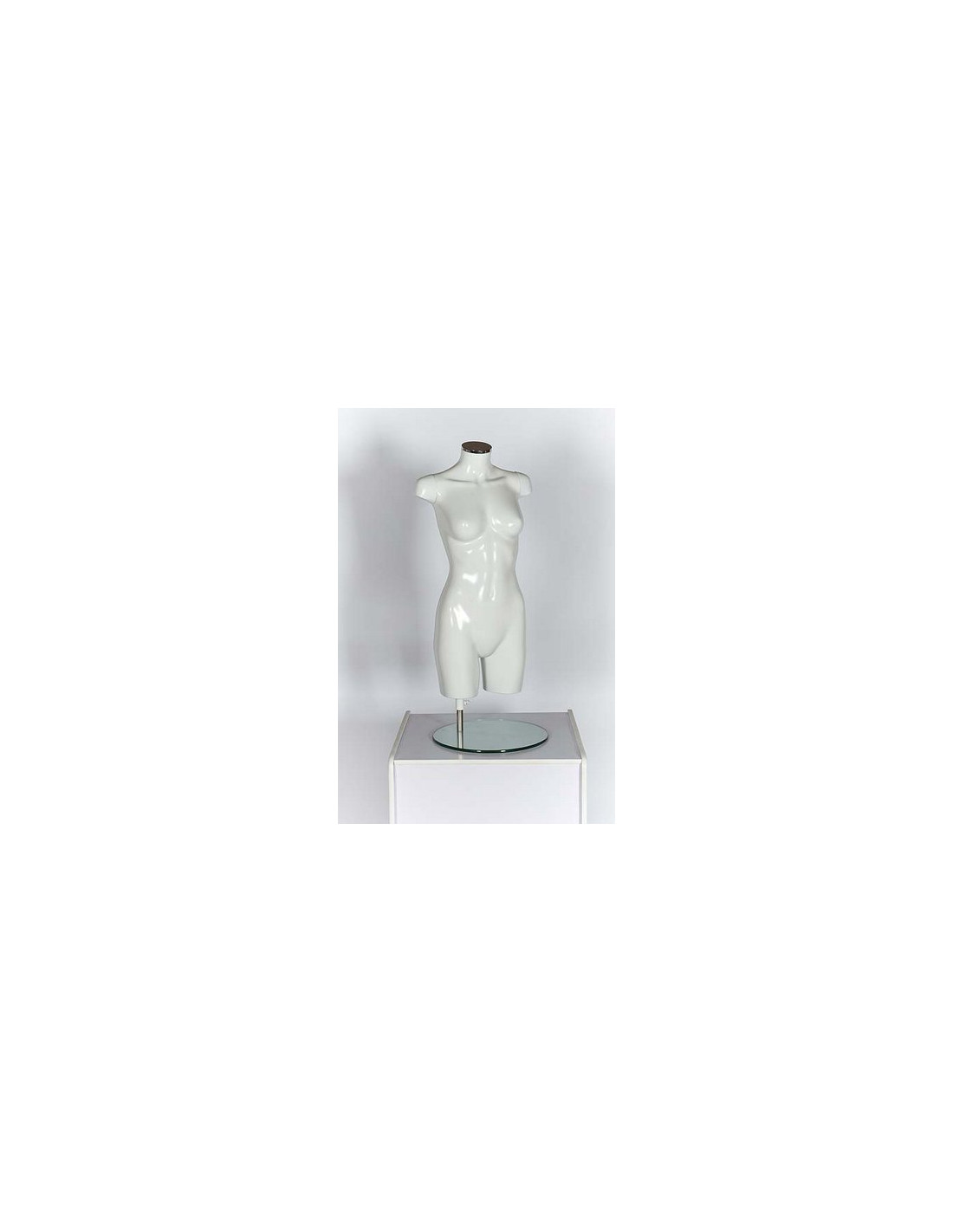 Gloss White Half Body Torso Mannequin for Female Clothing Display
