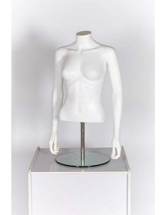 Gloss White Headless Torso Mannequin with Arms for Female Clothing Display