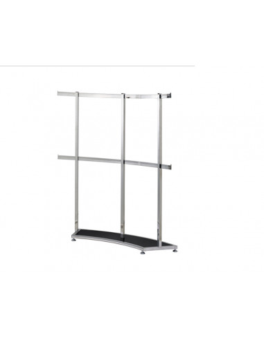 Curved Double Clothing Rack with Hang Rails - Lazziano Clothing Display System