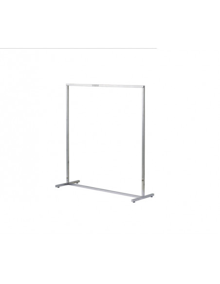 Square Tube Garment Rail - Chrome Clothes Rail for Retail - M