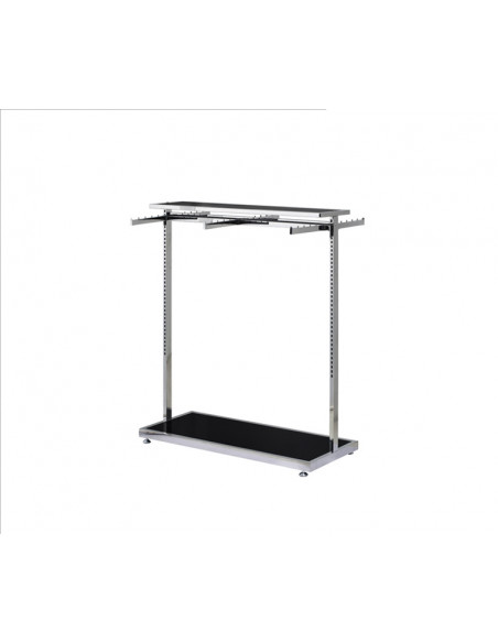 Six Arms Clothing Rail Rack With Top Glass Shelving