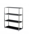 Four Tiers Display Stand with Black Glass -  Lazziano Clothing Display System
