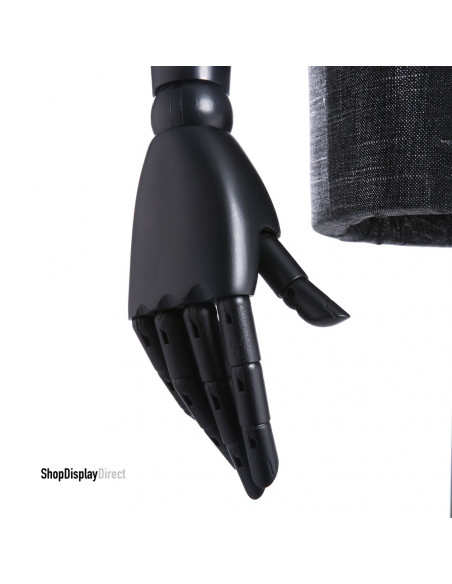 Female Adjustable Mannequin Tailors Dummy with Articulated Wooden Arms and Metal Stand - Black - Headless